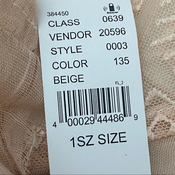 NWT Pac Sun Infinity Scarf Raw Edge Embroidered Panel Pink Beige  B10 - Picture 6 of 7